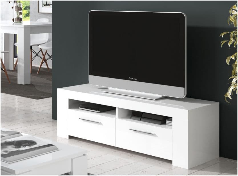 Curro Artic White TV Cabinet Entertainment Unit - 2559