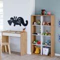 Danso Artic White and Oak Short Bookshelf Unit - 3215