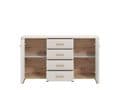 Dariqon Cashmere And Oak Effect 154cm 2 Door 4 Drawer Sideboard - 11014454