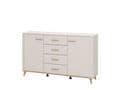 Dariqon Cashmere And Oak Effect 154cm 2 Door 4 Drawer Sideboard - 11014454