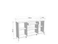 Dariqon Cashmere And Oak Effect 180cm 4 Door Sideboard - 11014491
