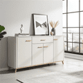 Dariqon Cashmere And Oak Effect 180cm 4 Door Sideboard - 11014491