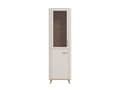 Dariqon Cashmere And Oak Effect Tall Slim 2 Door Display Cabinet - 11014451