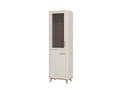Dariqon Cashmere And Oak Effect Tall Slim 2 Door Display Cabinet - 11014451