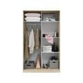 Durham Artic White and Oak Effect Small Narrow Sliding 2 Door Wardrobe 120cm Wide - 3208