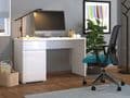 Elano White Gloss Computer Desk With Drawers - 11011771
