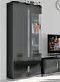 Elise Black High Gloss And Grey 1 Glass Door Display Cabinet T22 - 3017
