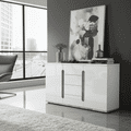 Elise White High Gloss And Grey 2 Door / 4 Drawer Sideboard T46- 3020