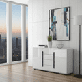Elise White High Gloss And Grey 2 Door / 4 Drawer Sideboard T46- 3020