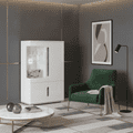 Elise White High Gloss And Grey Low Display Cabinet T12 - 3024