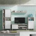 Eriksen White And Concrete Grey Effect Large TV Entertainment Wall Unit Cabinet - 3218