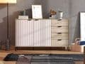 Evandria Grey Oak Effect And Cashmere Slatted Sideboard - 3445