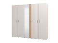 Granada Cashmere And Artisan Oak Effect Mirrored 5 Door Wardrobe - 11013695
