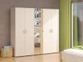 Granada Cashmere And Artisan Oak Effect Mirrored 5 Door Wardrobe - 11013695