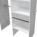 Guadalupe Large Concrete Grey and White Open Door Wardrobe - 3200
