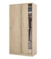 Hansen Canadian Oak Effect Small Narrow Sliding 2 Door Wardrobe - 3211