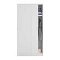 Hansen White Small Narrow Sliding 2 Door Wardrobe - 3207