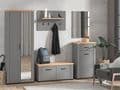 Havertz Grey And Artisan Oak Slim Narrow Shallow Depth Mirrored Wardrobe - 11011371