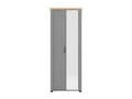 Havertz Grey And Artisan Oak Slim Narrow Shallow Depth Mirrored Wardrobe - 11011371