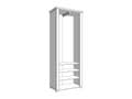 Havertz Grey And Artisan Oak Slim Narrow Shallow Depth Mirrored Wardrobe - 11011371
