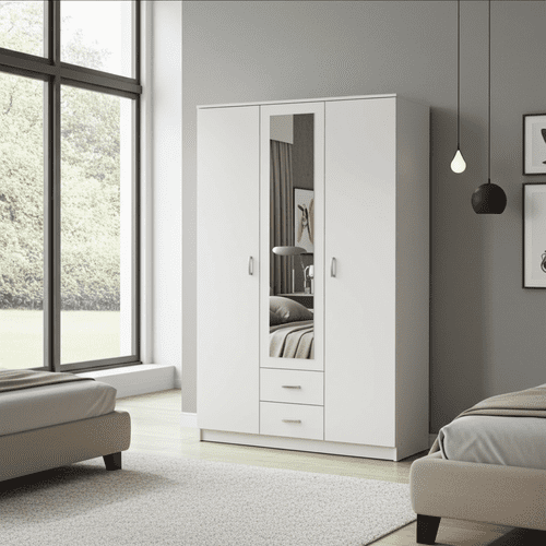 Kano White 3 Door Wardrobe - 11008714