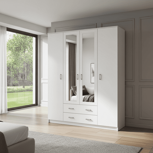 Kano White 4 Door Wardrobe - 11008721