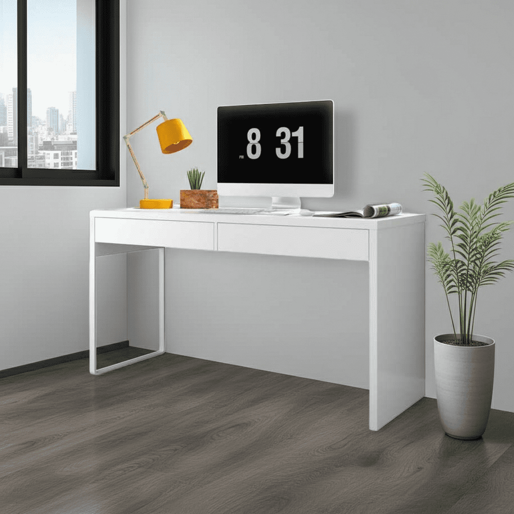 Kuba Artic White Desk With Drawers - 2489