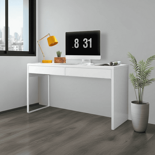 Kuba Artic White Desk With Drawers - 2489