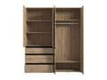 Kyoto Artisan Oak Effect 4 Door 3 Drawer Mirrored Wardrobe - 11014097