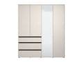 Kyoto Cashmere 4 Door 3 Drawer Mirrored Wardrobe - 11014287