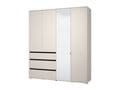 Kyoto Cashmere 4 Door 3 Drawer Mirrored Wardrobe - 11014287