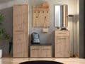 Lazlo Slatted Artisan Oak Effect Low Narrow Hallway Sideboard - 11013433