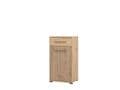 Lazlo Slatted Artisan Oak Effect Low Narrow Hallway Sideboard - 11013433