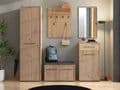 Lazlo Slatted Artisan Oak Effect Slim Wardrobe - 11013431