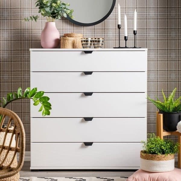 Limone Arctic White Wide 6 Drawer Chest - 3405