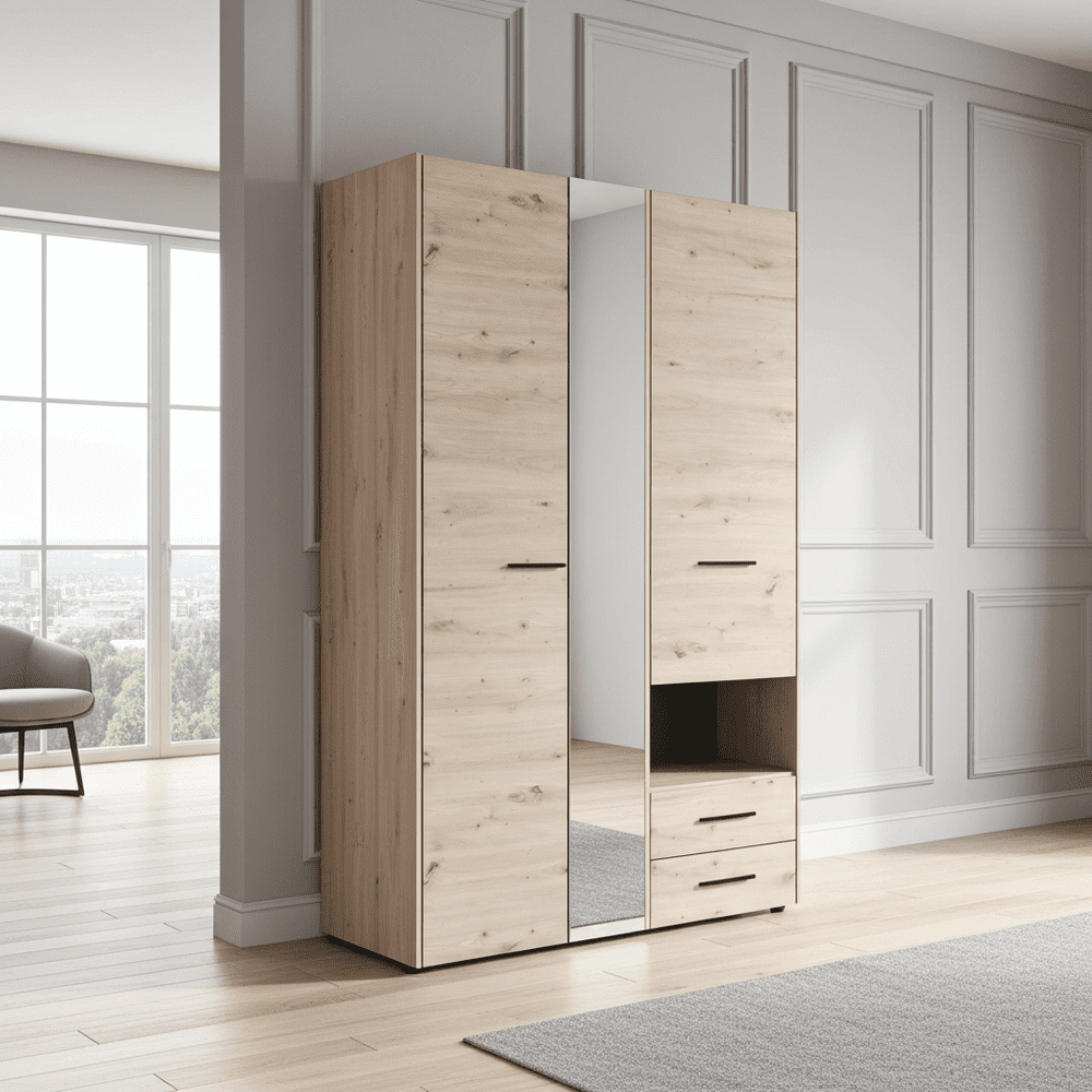 Limone Grey Oak 3 Door Wardrobe - 11008262