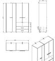 Limone Grey Oak 4 Door Wardrobe - 11008265