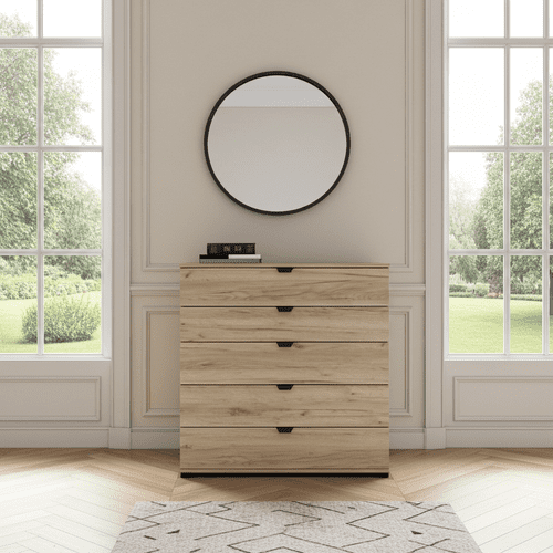 Limone Oak Effect Wide 6 Drawer Chest - 11008295