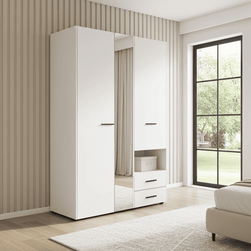 Limone White 3 Door Wardrobe - 11008264