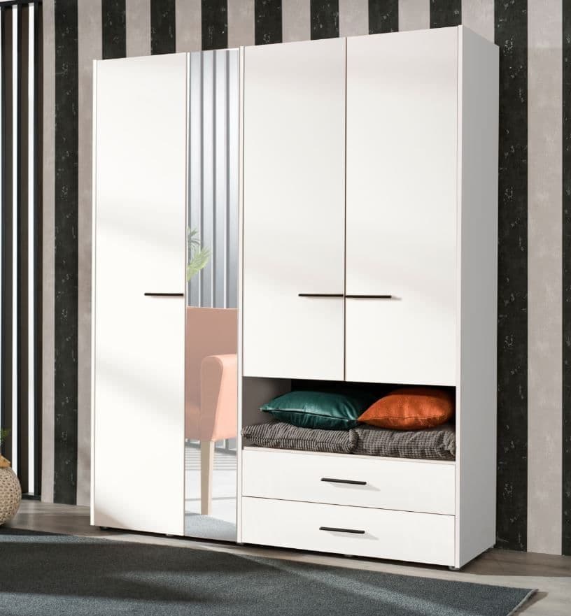Limone White 4 Door Wardrobe - 3043