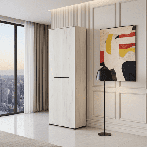 Lucerne Oak Narrow Wardrobe - 11008355