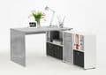 Luiz Concrete Grey and White Corner Desk - 2644