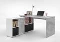 Luiz Concrete Grey and White Corner Desk - 2644