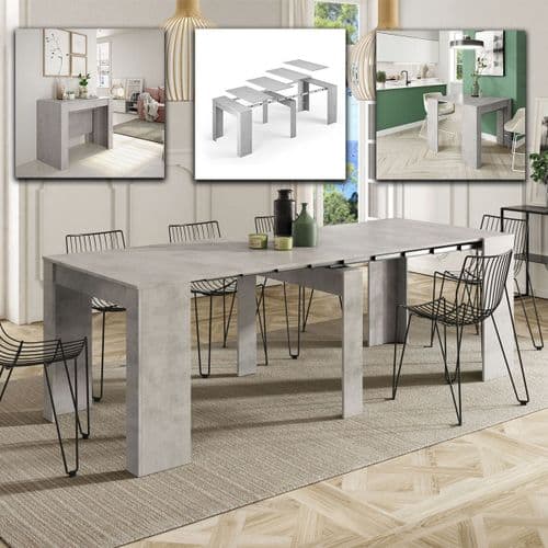 Luiz Concrete Grey Effect Large Extending Dining Table - 2603