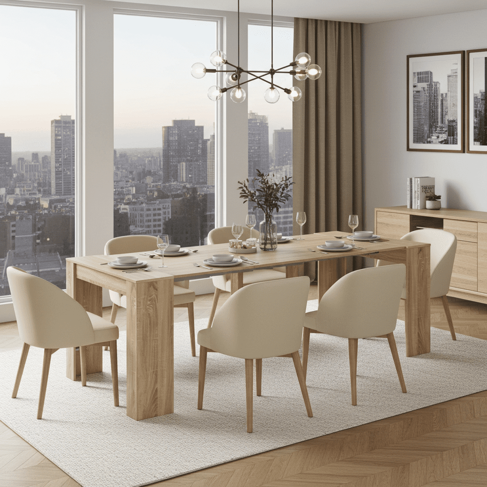 Luiz Extending Dining Table Oak Effect - 2604