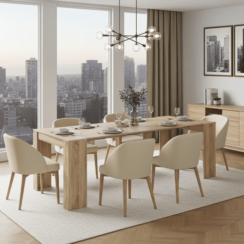 Luiz Extending Dining Table Oak Effect - 2604