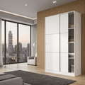 Madrid Sliding Door Wardrobe 120cm Gloss White - 2461