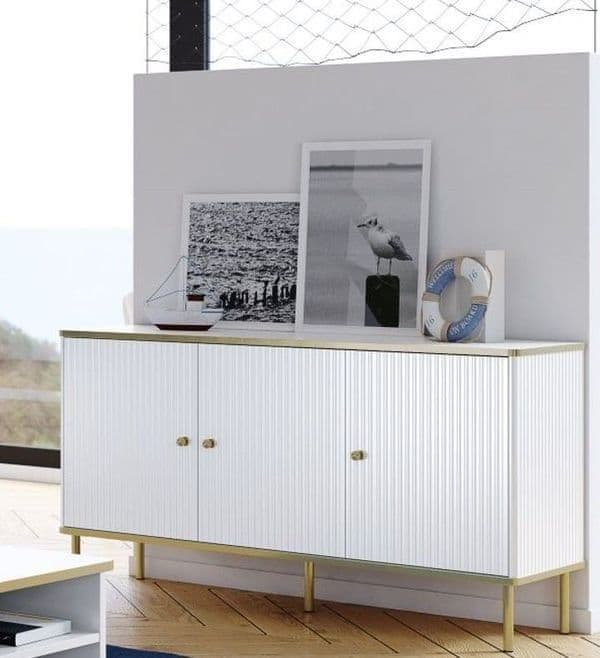 Maison White And Gold 3 Door Sideboard - 3145