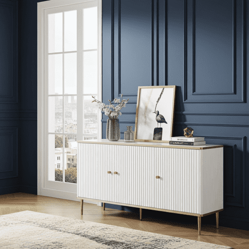 Maison White And Gold 3 Door Sideboard - 3145