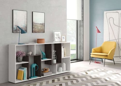 Malibu White And Dark Brown Bookcase - 2942